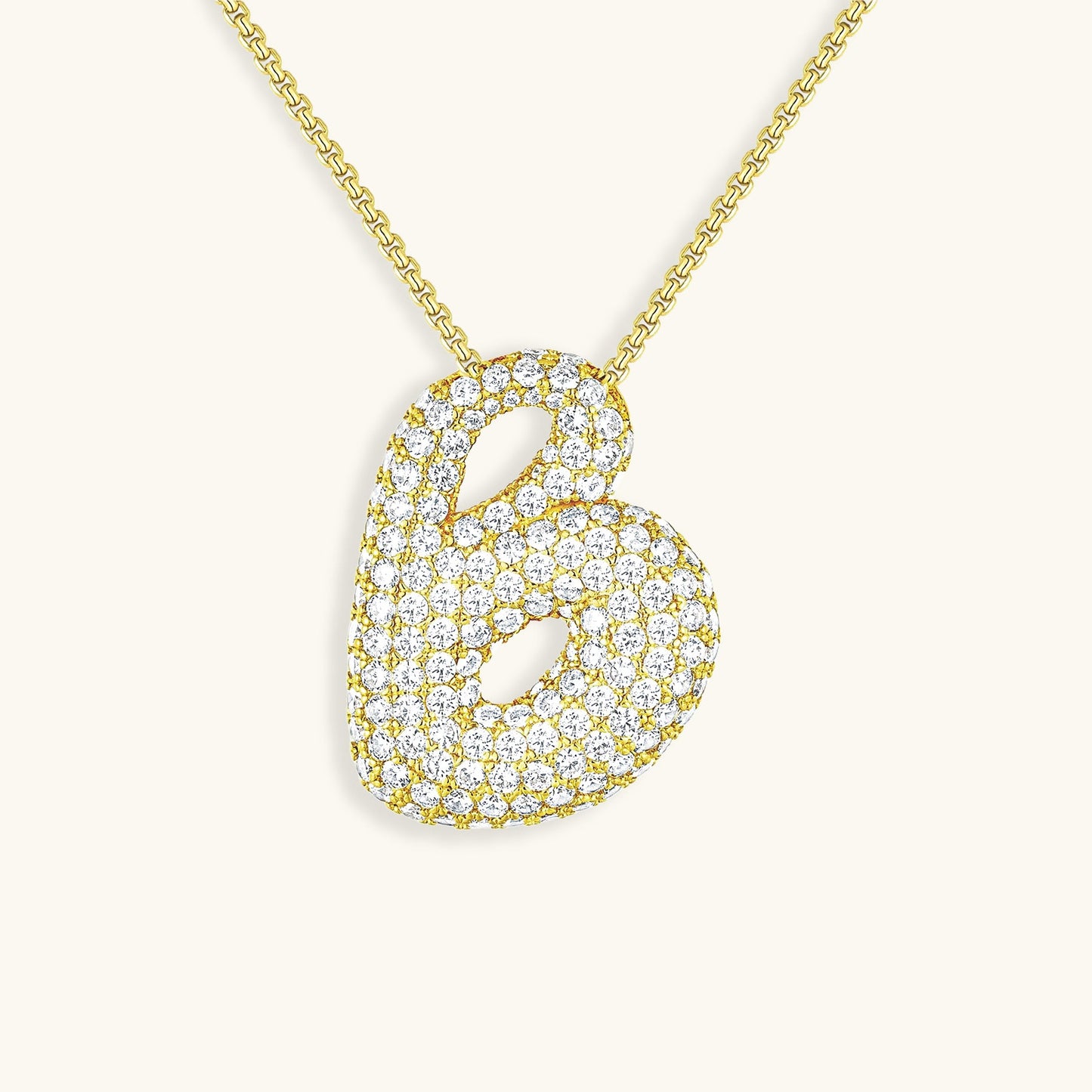Coral Initial Diamond Necklace