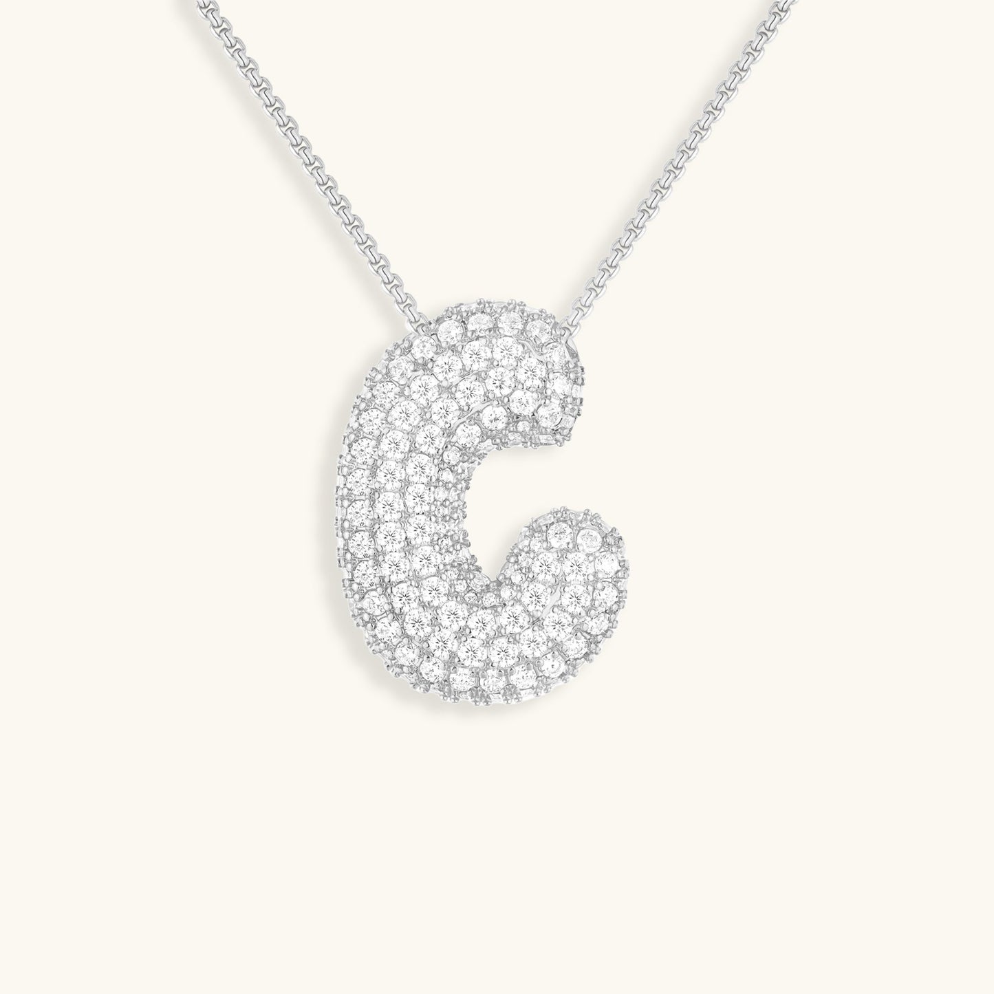 Coral Initial Diamond Necklace
