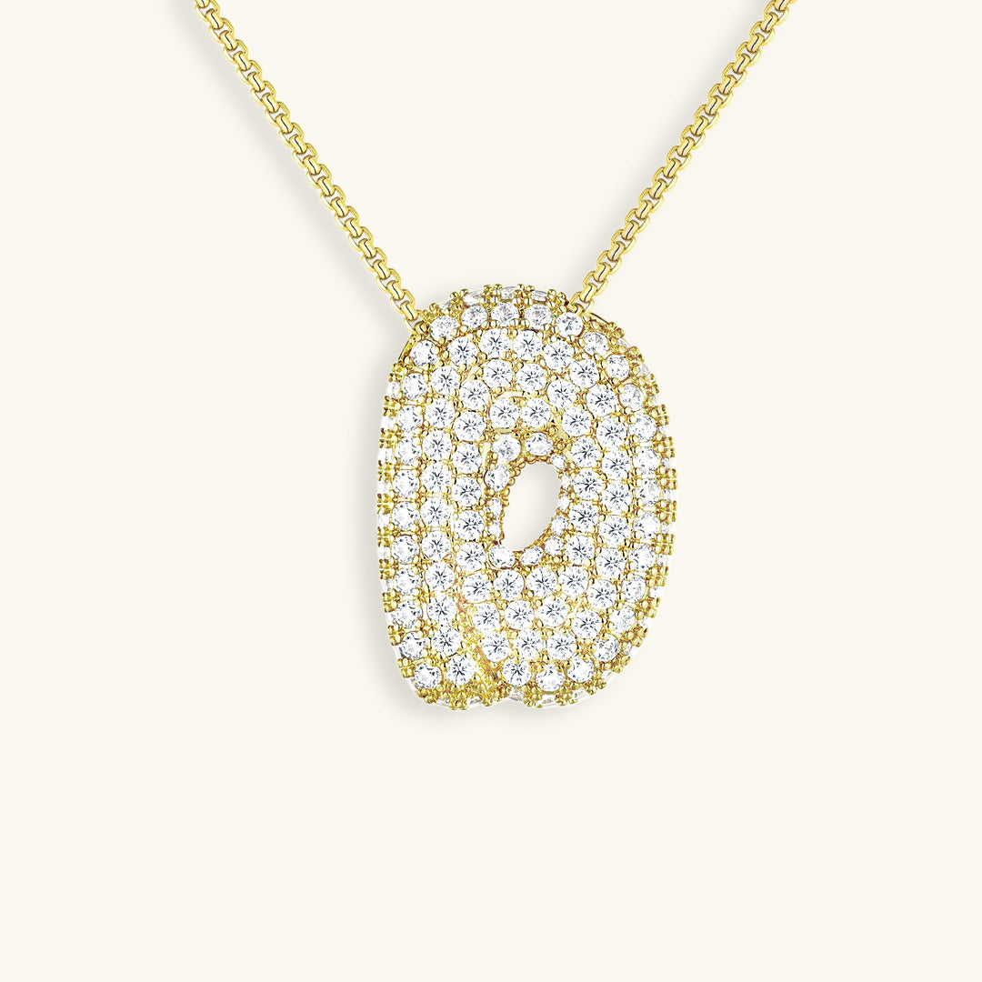 Coral Initial Diamond Necklace