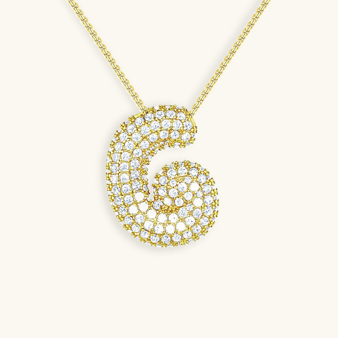 Coral Initial Diamond Necklace