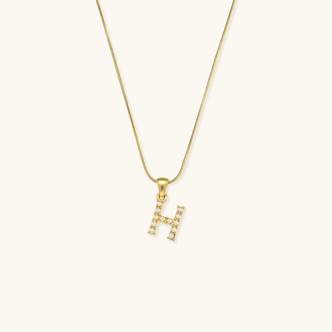 Augustine Initial Letter Pearl Necklace