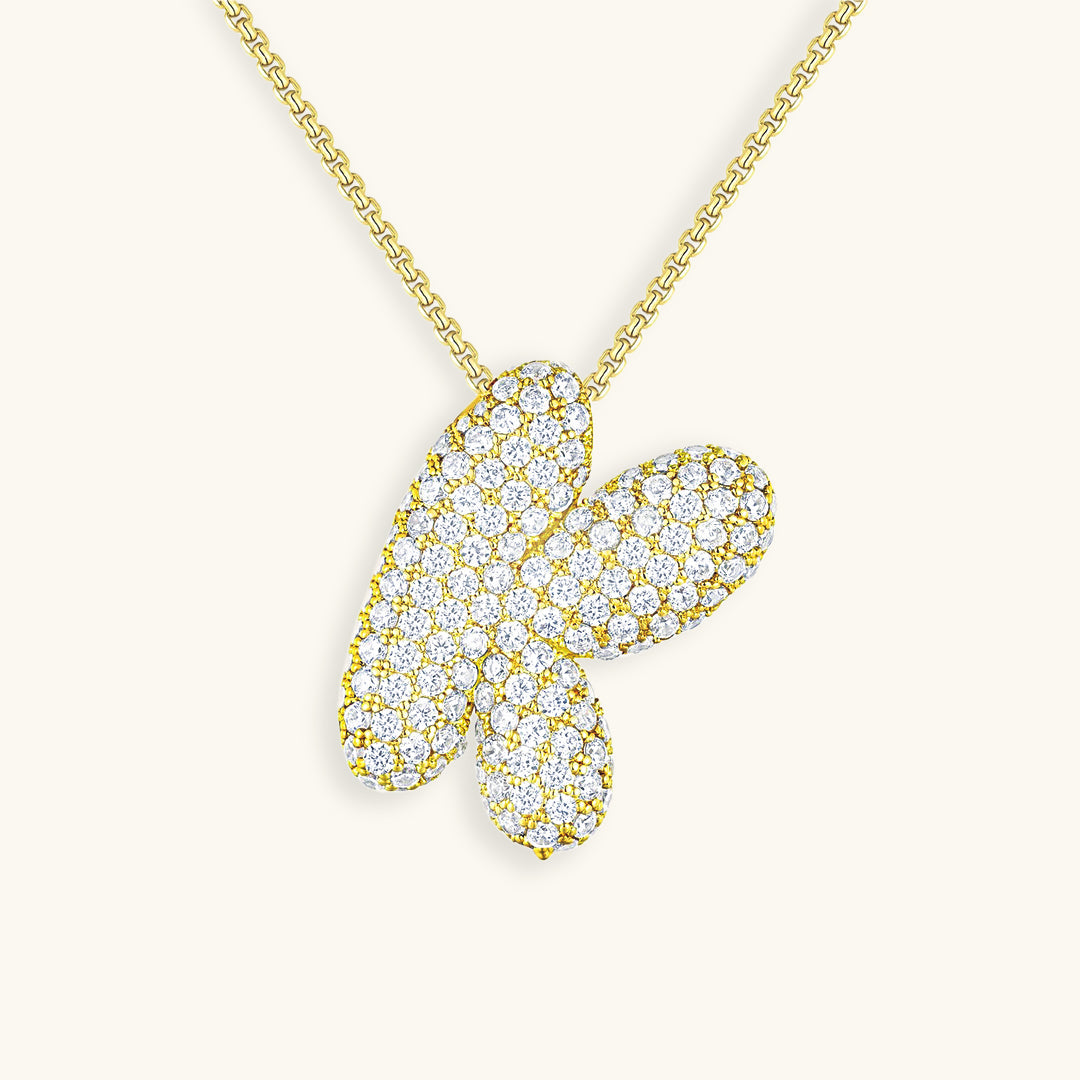 Coral Initial Diamond Necklace