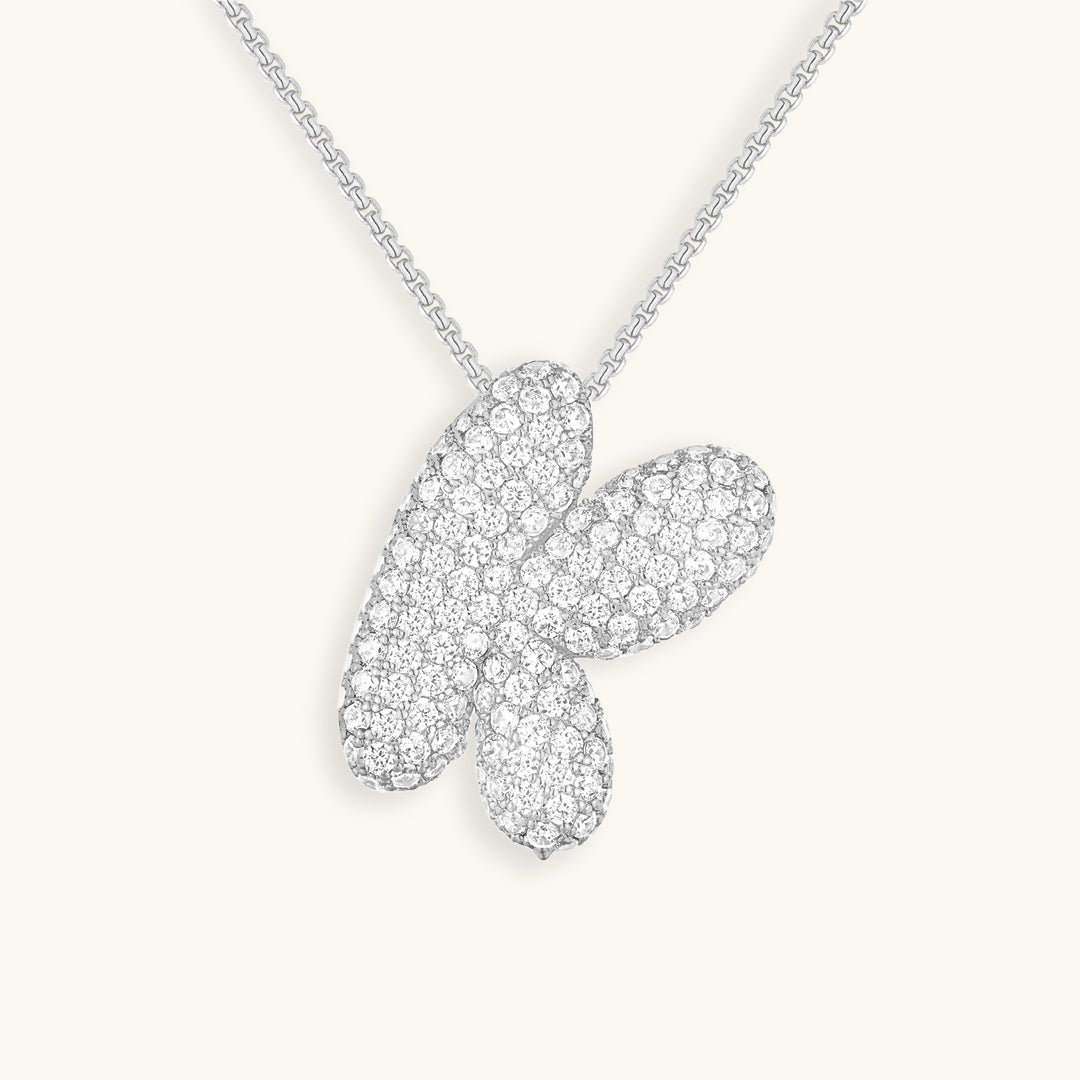 Coral Initial Diamond Necklace