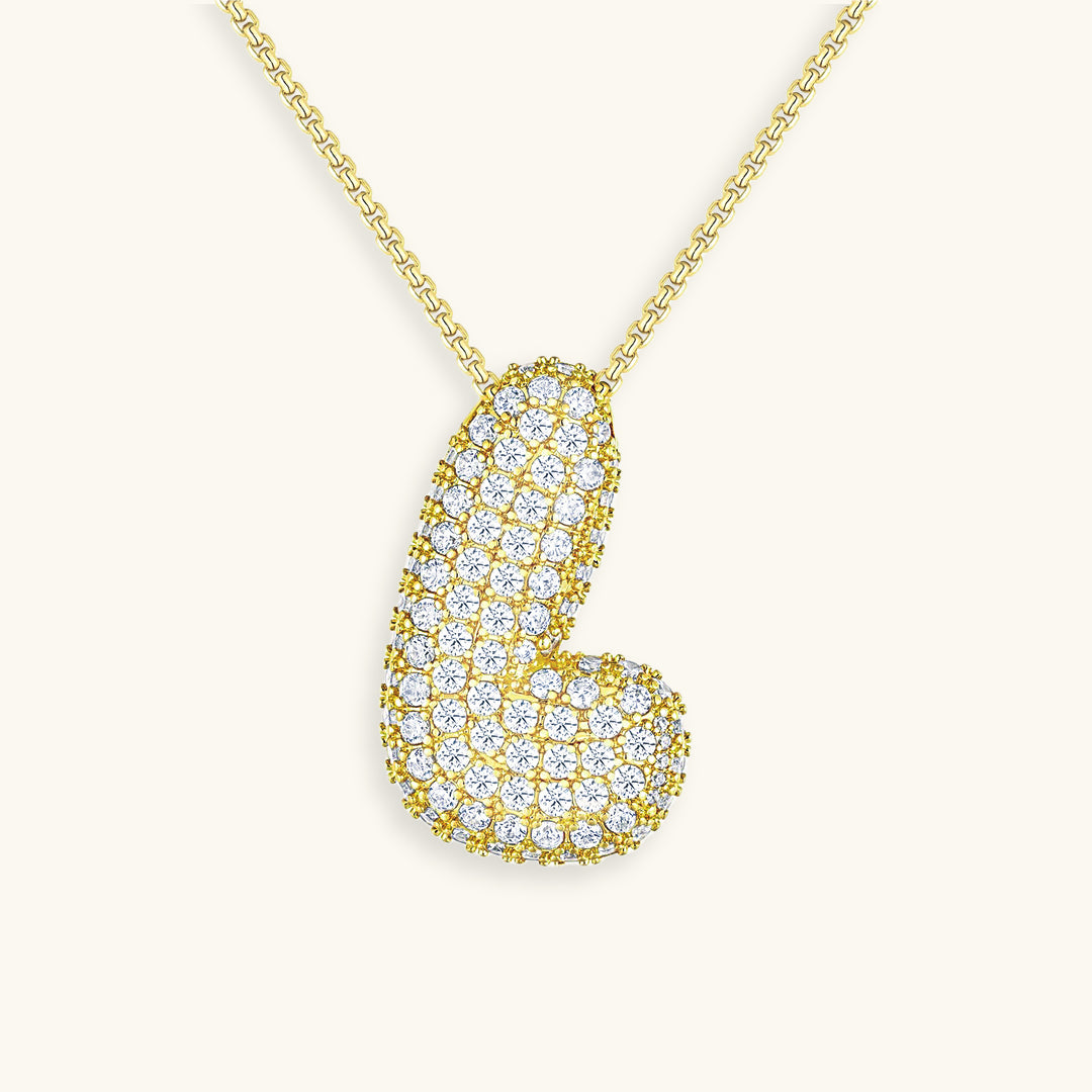 Coral Initial Diamond Necklace