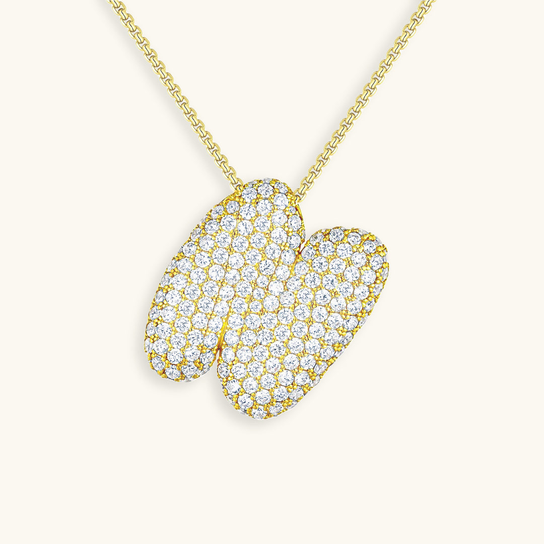 Coral Initial Diamond Necklace