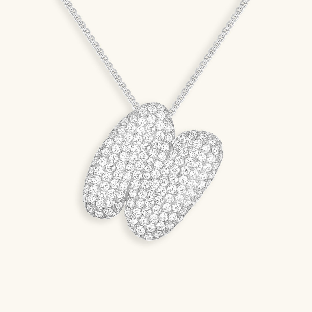 Coral Initial Diamond Necklace