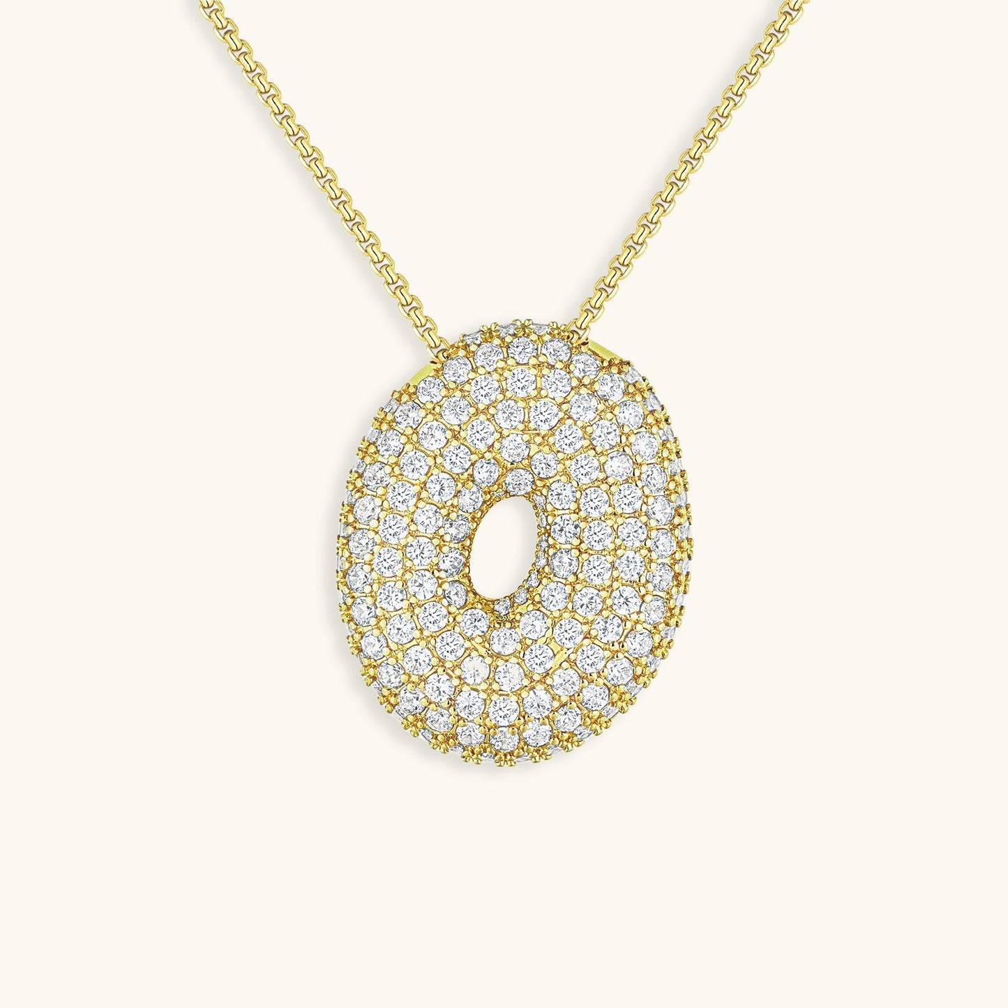 Coral Initial Diamond Necklace
