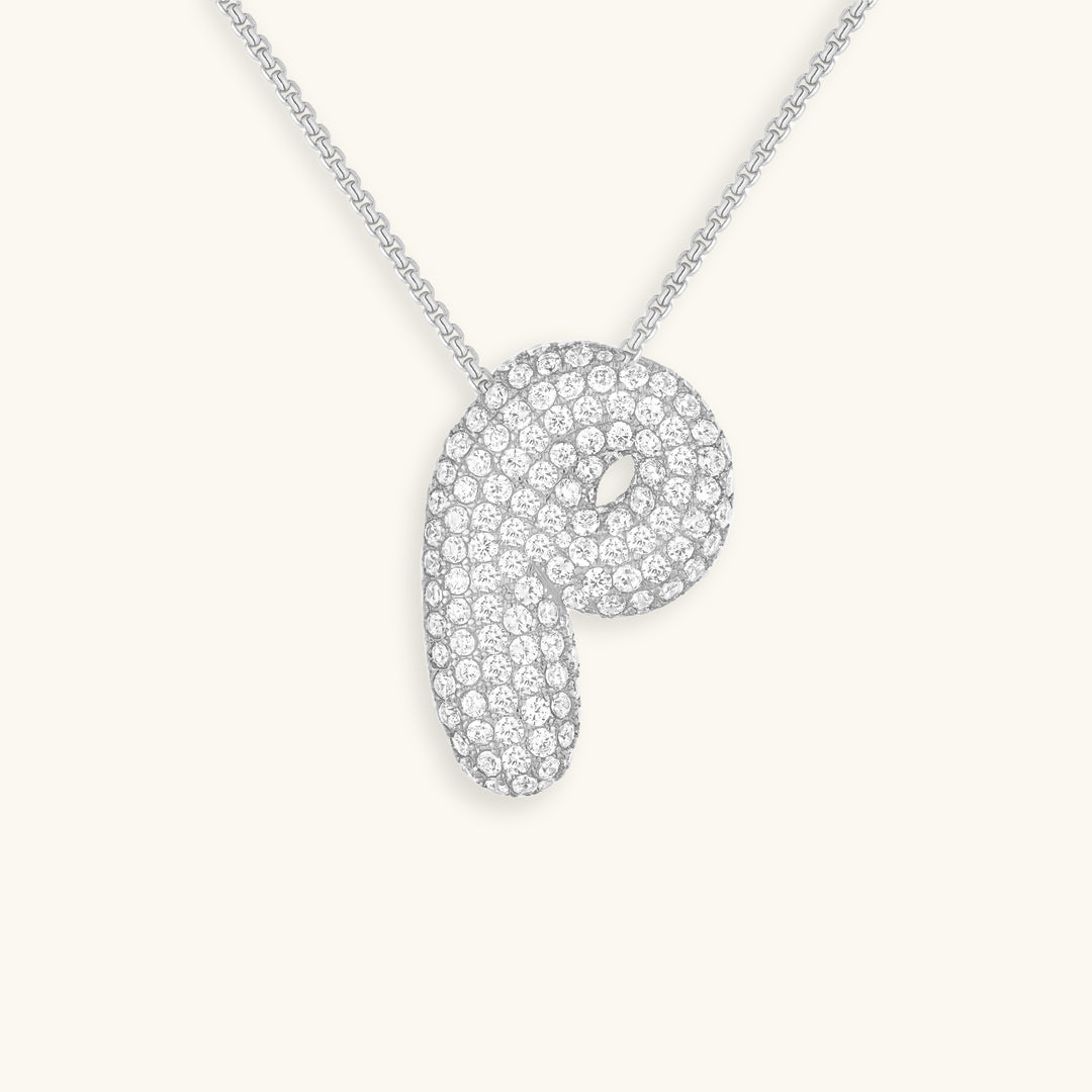 Coral Initial Diamond Necklace