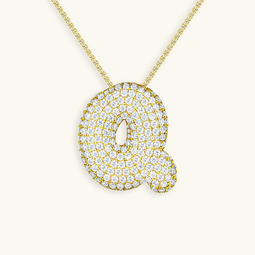 Coral Initial Diamond Necklace
