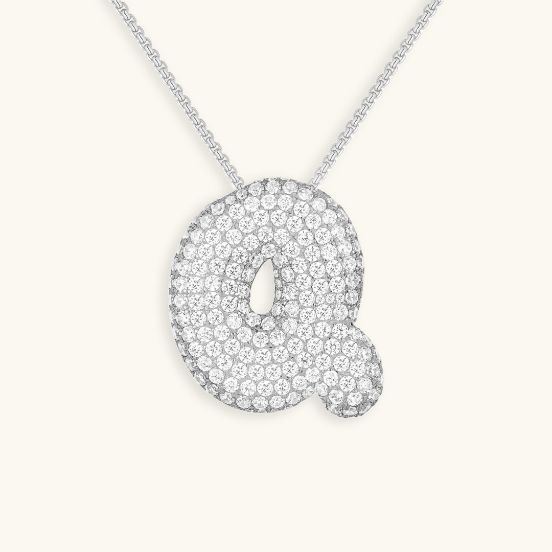 Coral Initial Diamond Necklace