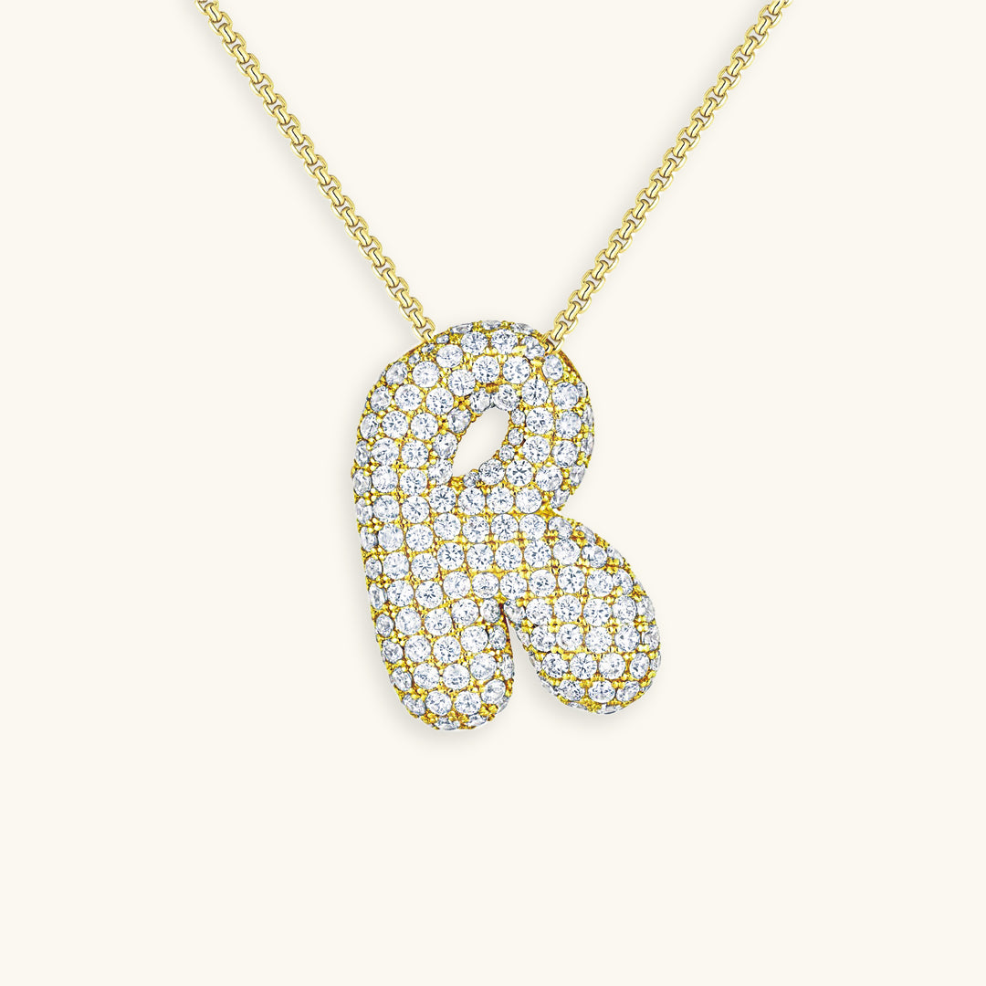 Coral Initial Diamond Necklace