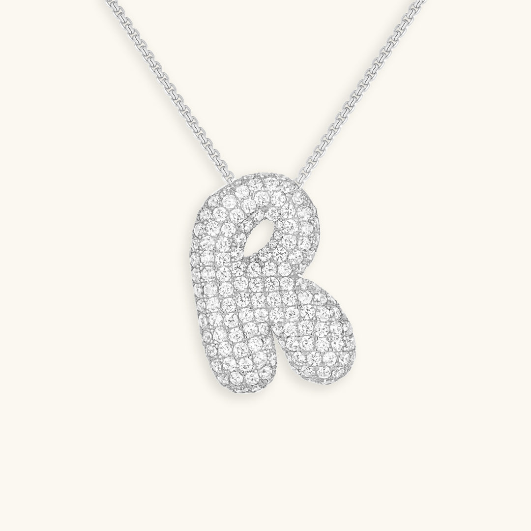 Coral Initial Diamond Necklace