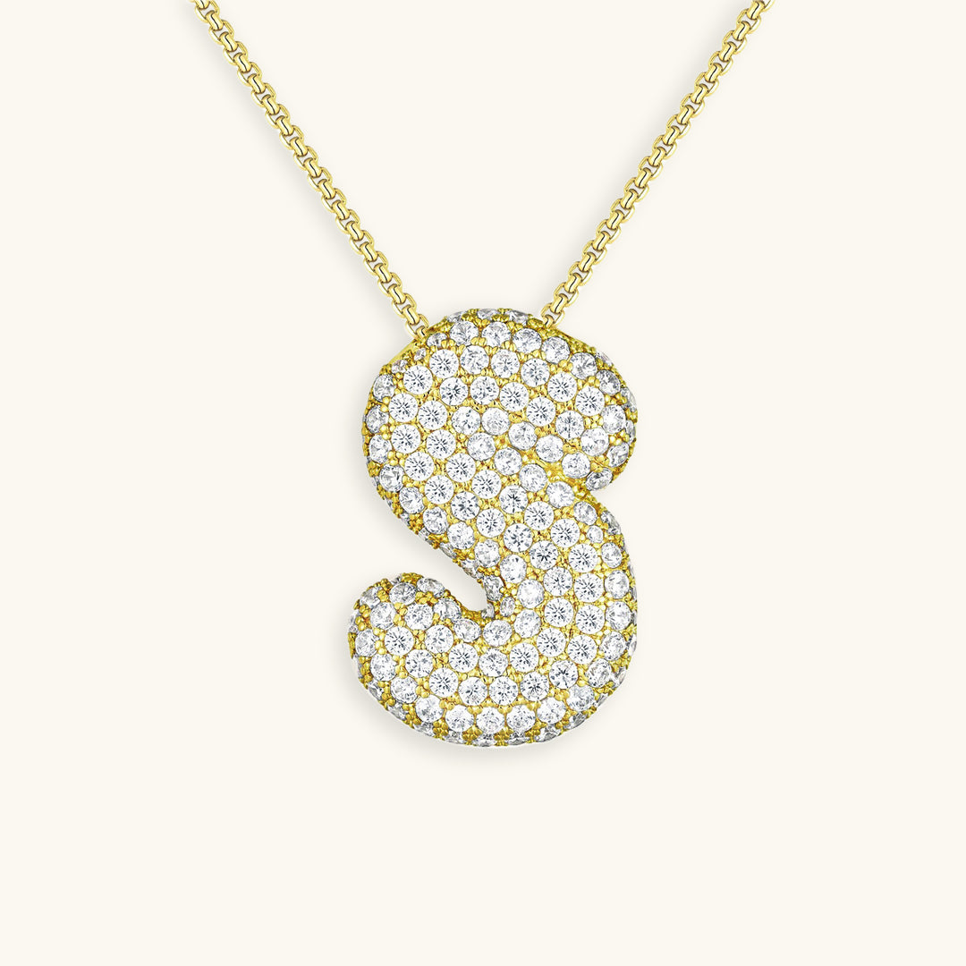 Coral Initial Diamond Necklace