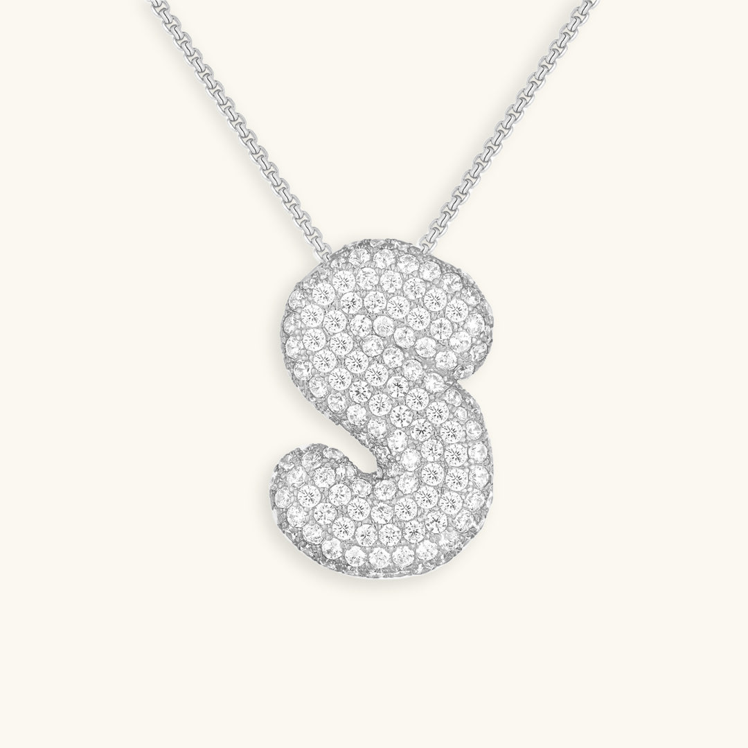 Coral Initial Diamond Necklace