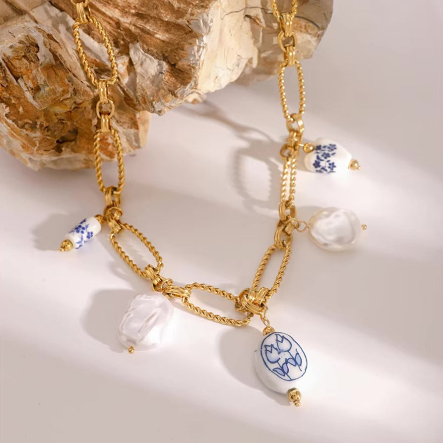 Cerulean Freshwater Pearl Necklace