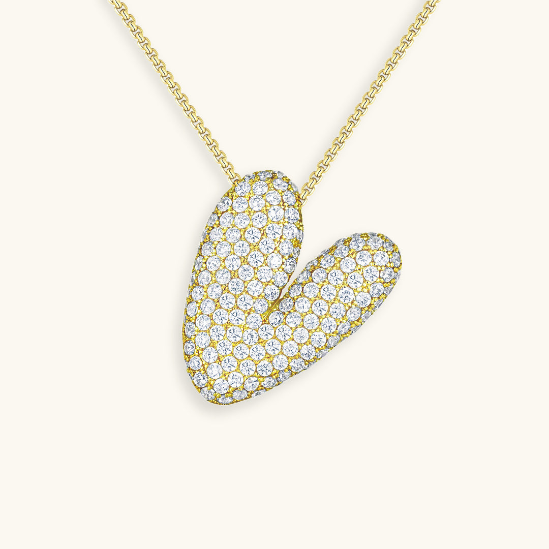 Coral Initial Diamond Necklace