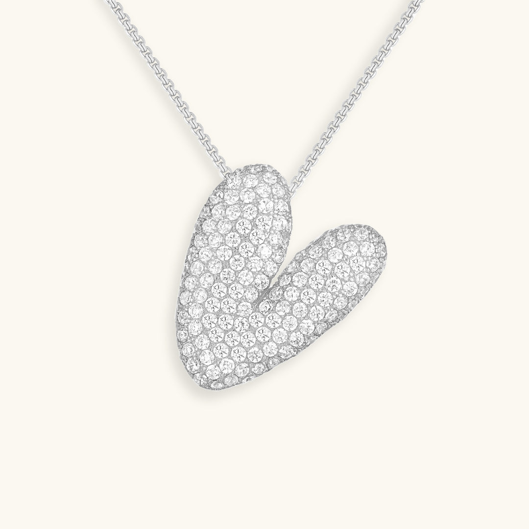Coral Initial Diamond Necklace