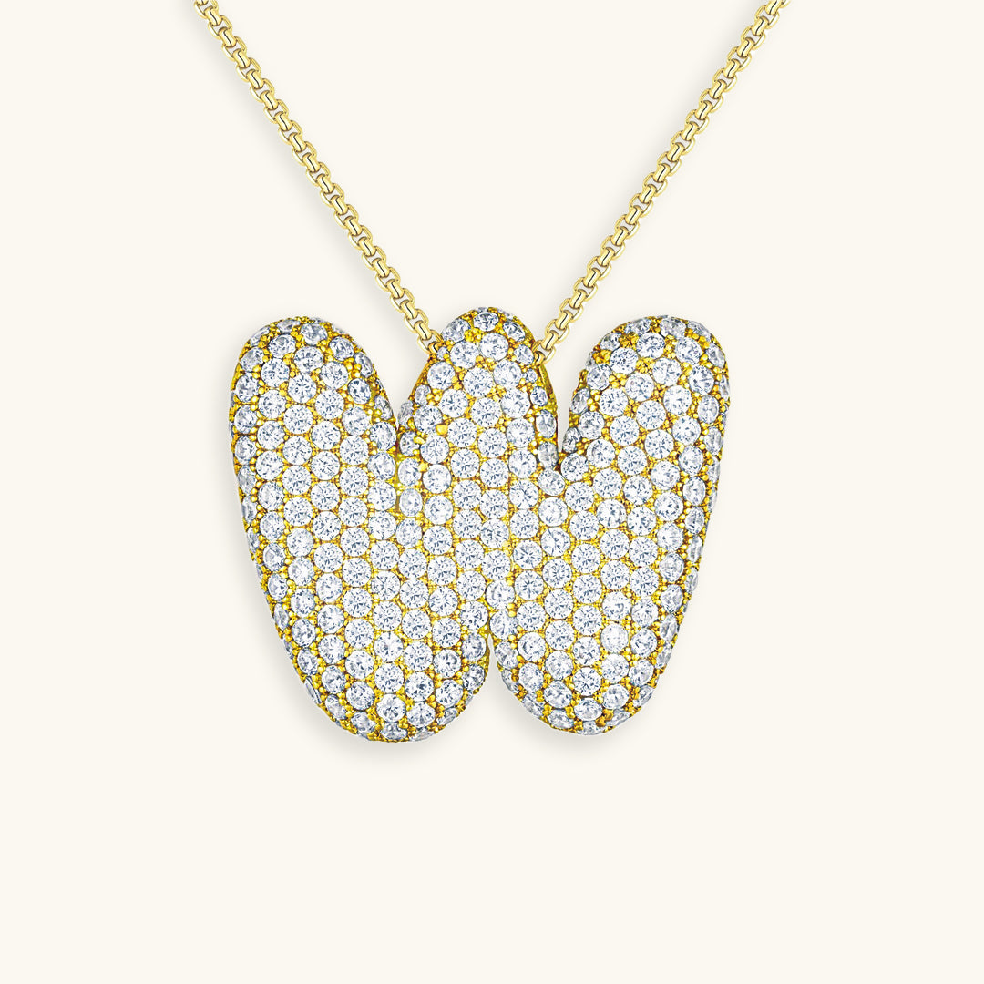 Coral Initial Diamond Necklace