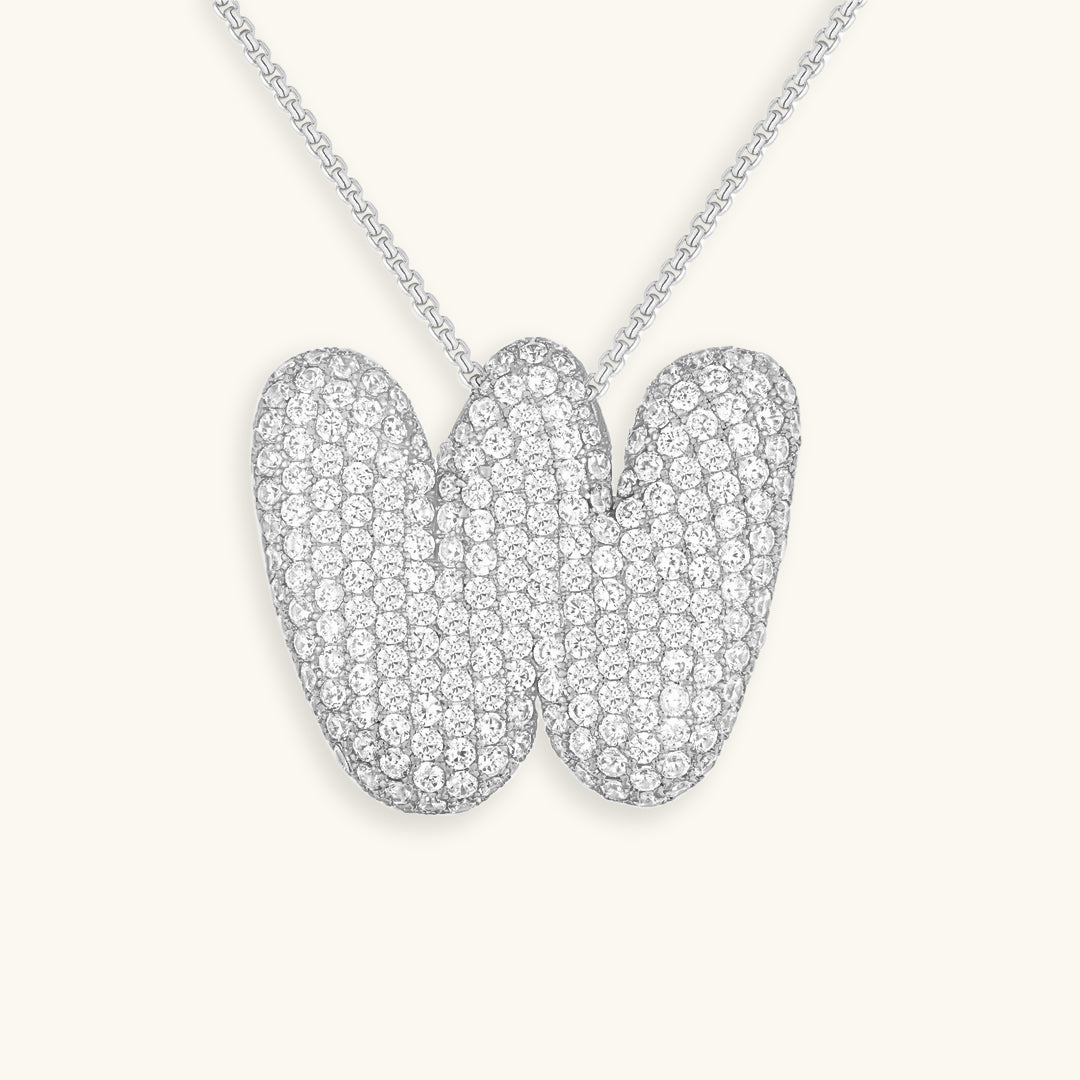 Coral Initial Diamond Necklace