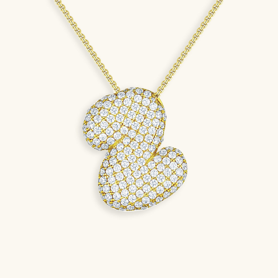 Coral Initial Diamond Necklace