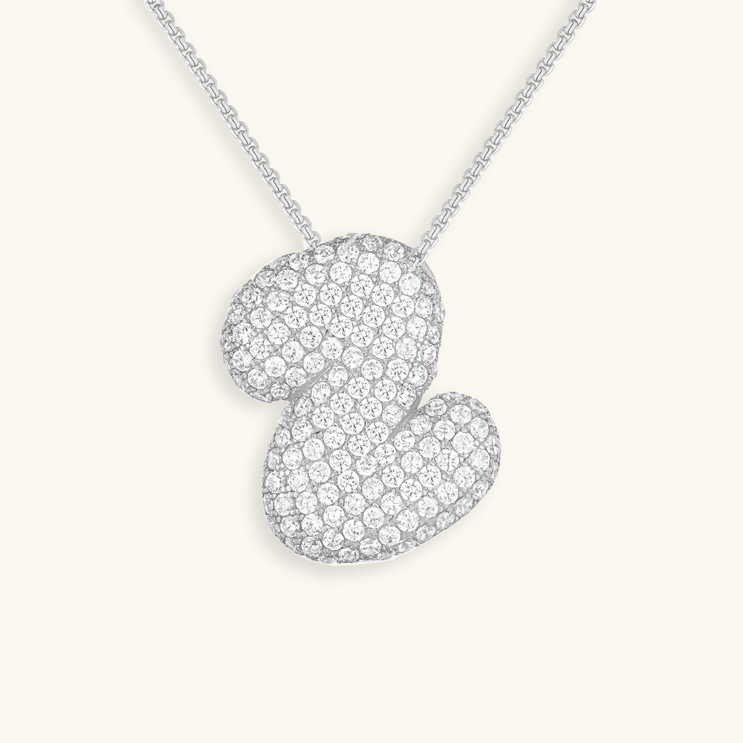 Coral Initial Diamond Necklace
