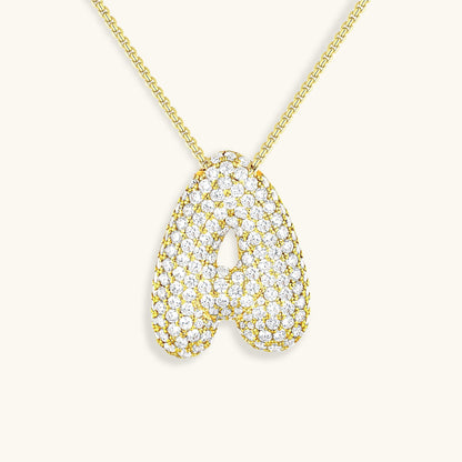 Coral Initial Diamond Necklace
