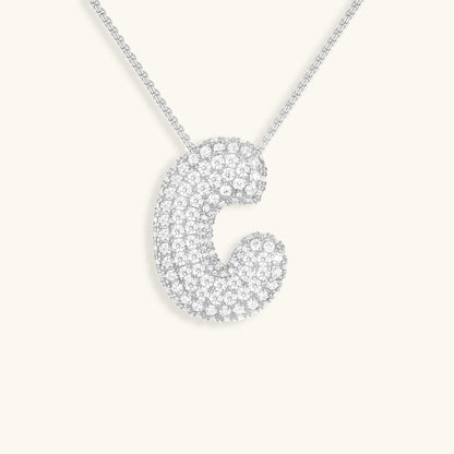 Coral Initial Diamond Necklace