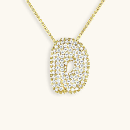 Coral Initial Diamond Necklace
