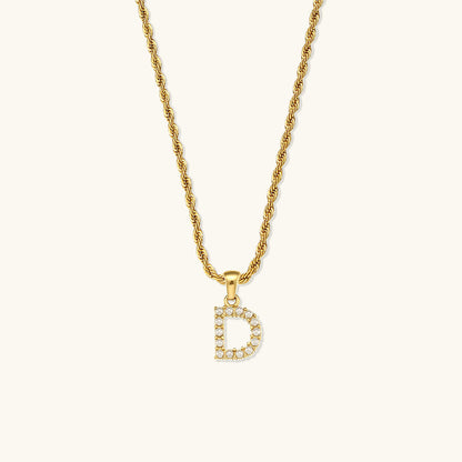 Elodie Initial Letter Pearl Necklace