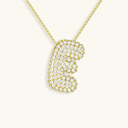 Coral Initial Diamond Necklace