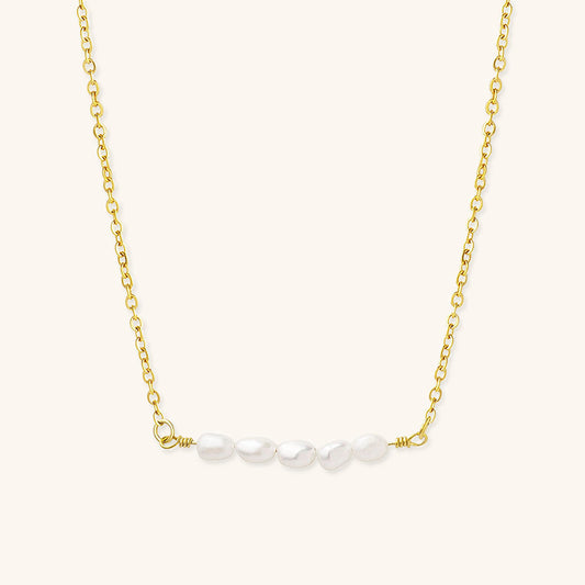 Fleur Freshwater Pearl Gold Necklace