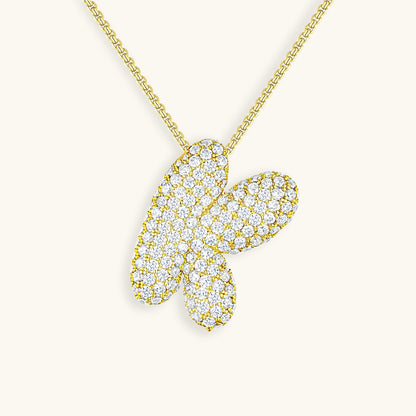 Coral Initial Diamond Necklace