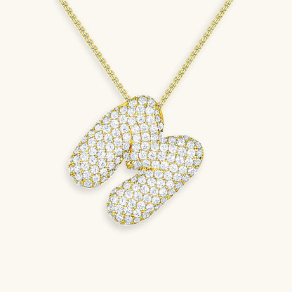 Coral Initial Diamond Necklace