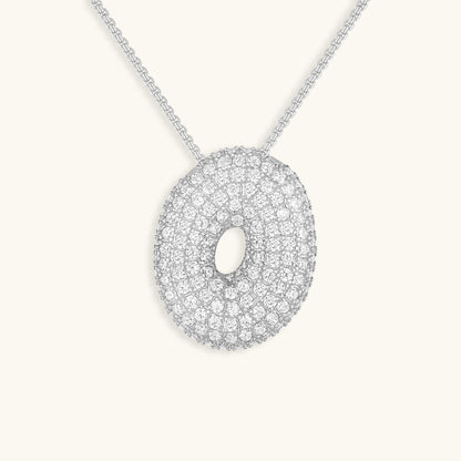 Coral Initial Diamond Necklace