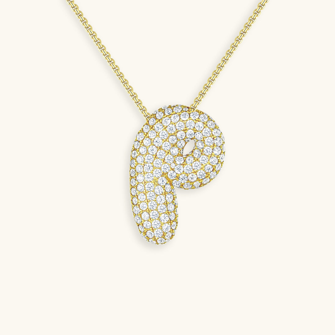 Coral Initial Diamond Necklace
