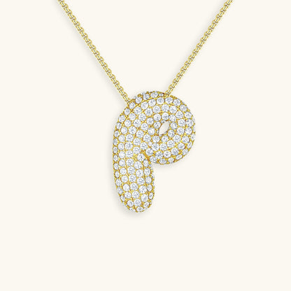 Coral Initial Diamond Necklace