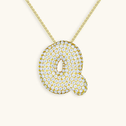 Coral Initial Diamond Necklace