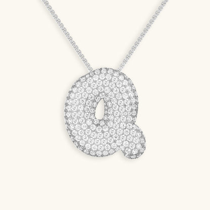 Coral Initial Diamond Necklace
