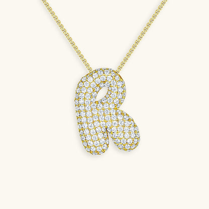 Coral Initial Diamond Necklace