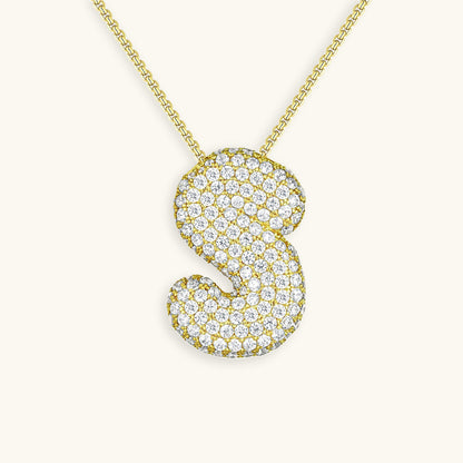 Coral Initial Diamond Necklace