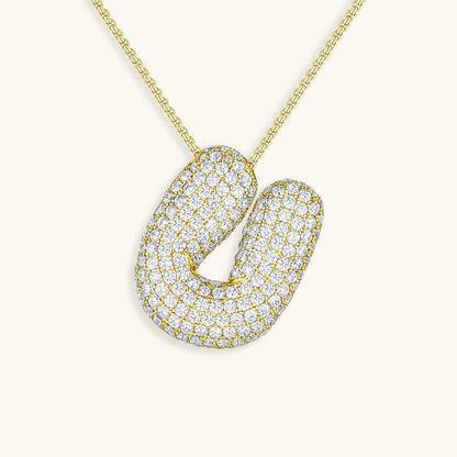 Coral Initial Diamond Necklace