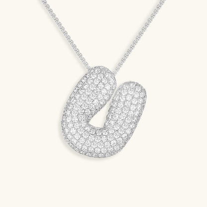 Coral Initial Diamond Necklace