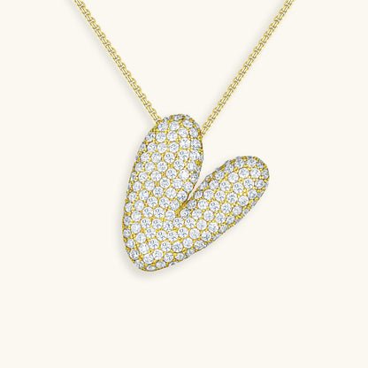 Coral Initial Diamond Necklace