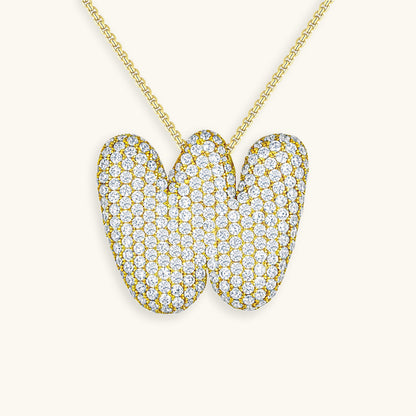 Coral Initial Diamond Necklace