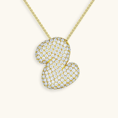 Coral Initial Diamond Necklace